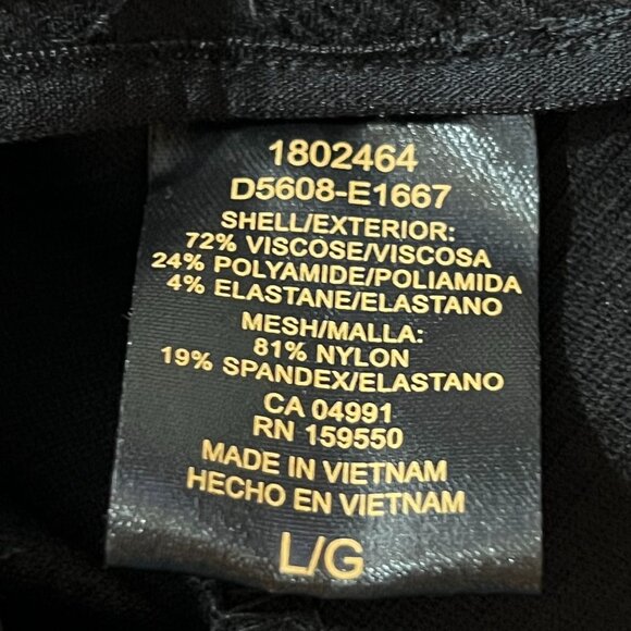 NWT Dalia Womens Black Straight-Leg Pull-On Pants Tummy Control Size L Pockets - Picture 9 of 12